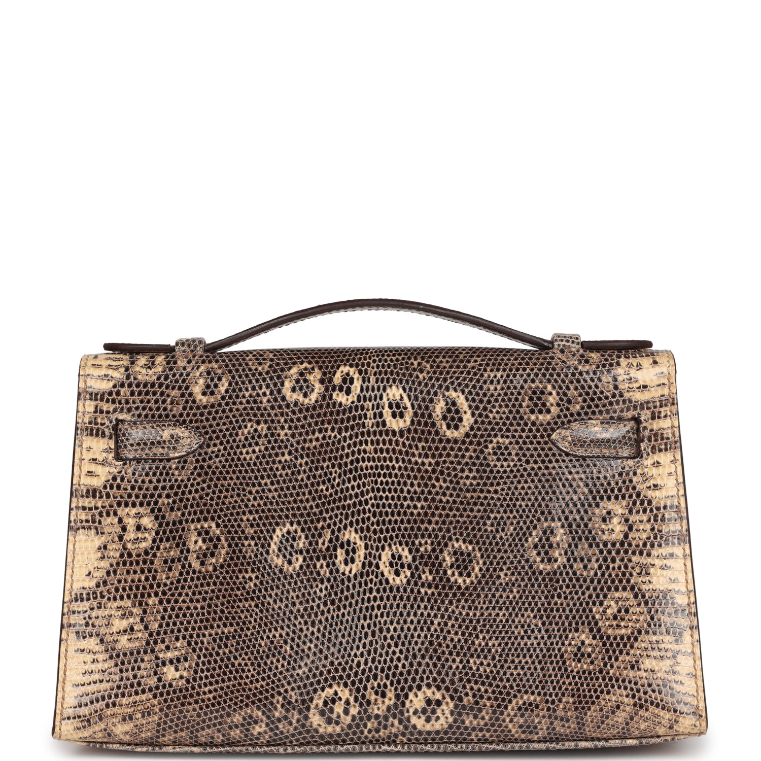 Hermes Kelly Pochette Desert Varanus Salvator Lizard Palladium Hardware - Exclusu