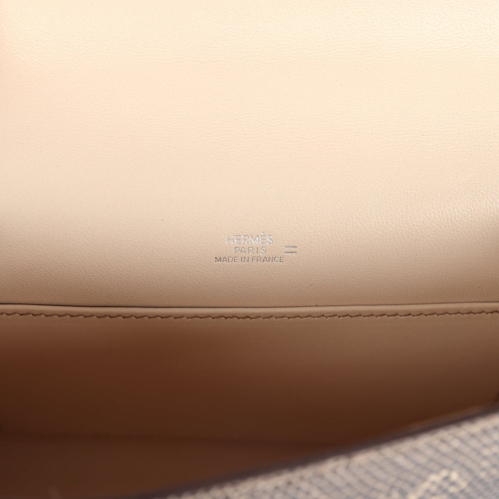 Hermes Kelly Pochette Desert Varanus Salvator Lizard Palladium Hardware - Exclusu