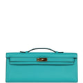 Hermes Kelly Cut Bleu Paon Swift Gold Hardware - Exclusu