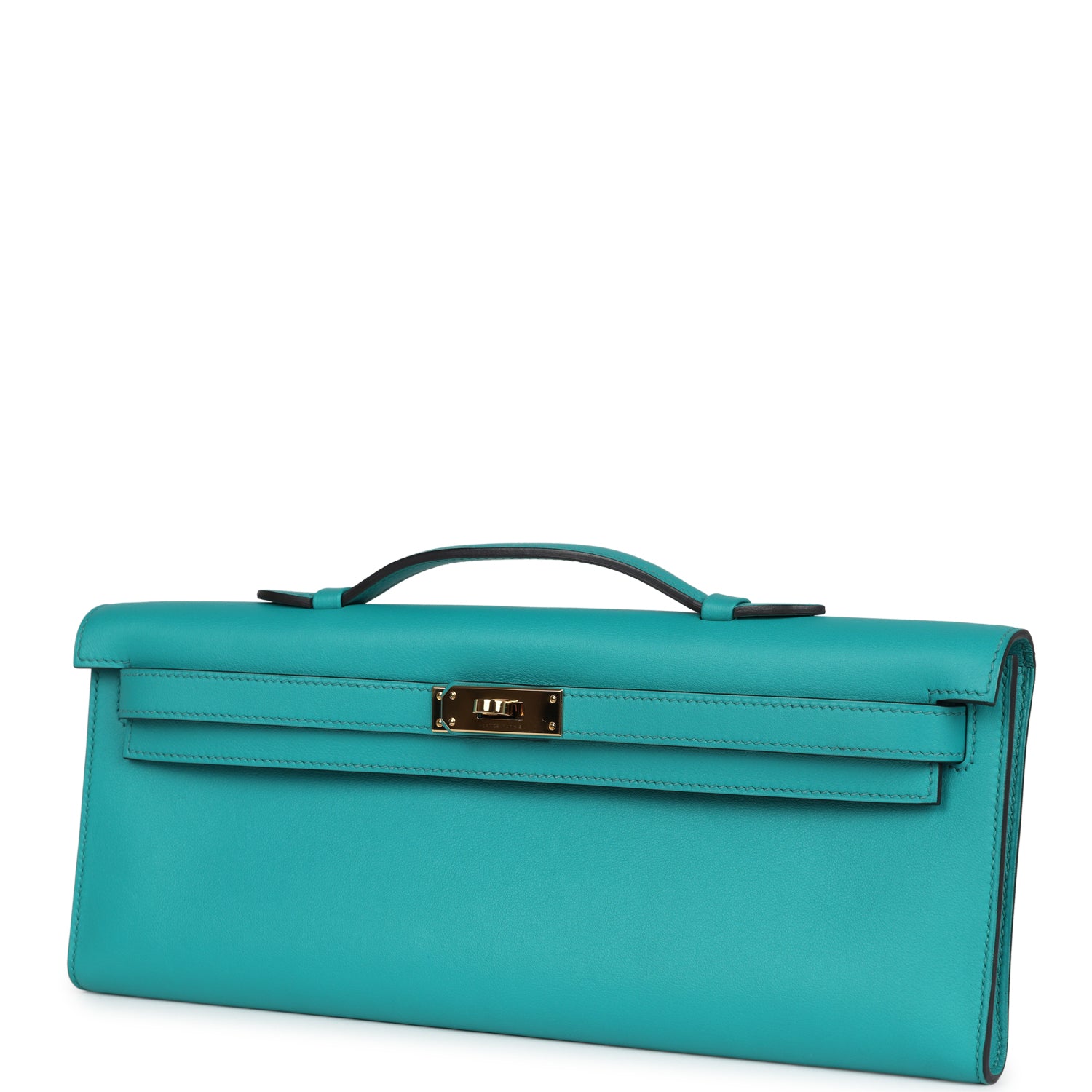 Hermes Kelly Cut Bleu Paon Swift Gold Hardware - Exclusu
