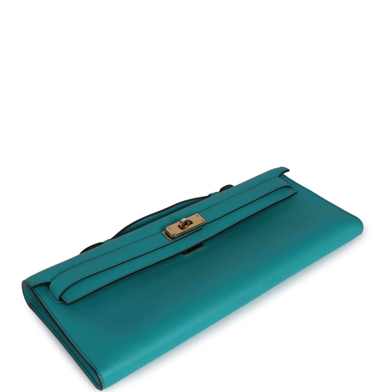 Hermes Kelly Cut Bleu Paon Swift Gold Hardware - Exclusu