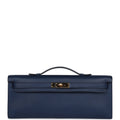 Hermes Kelly Cut Bleu Navy Swift Gold Hardware - Exclusu