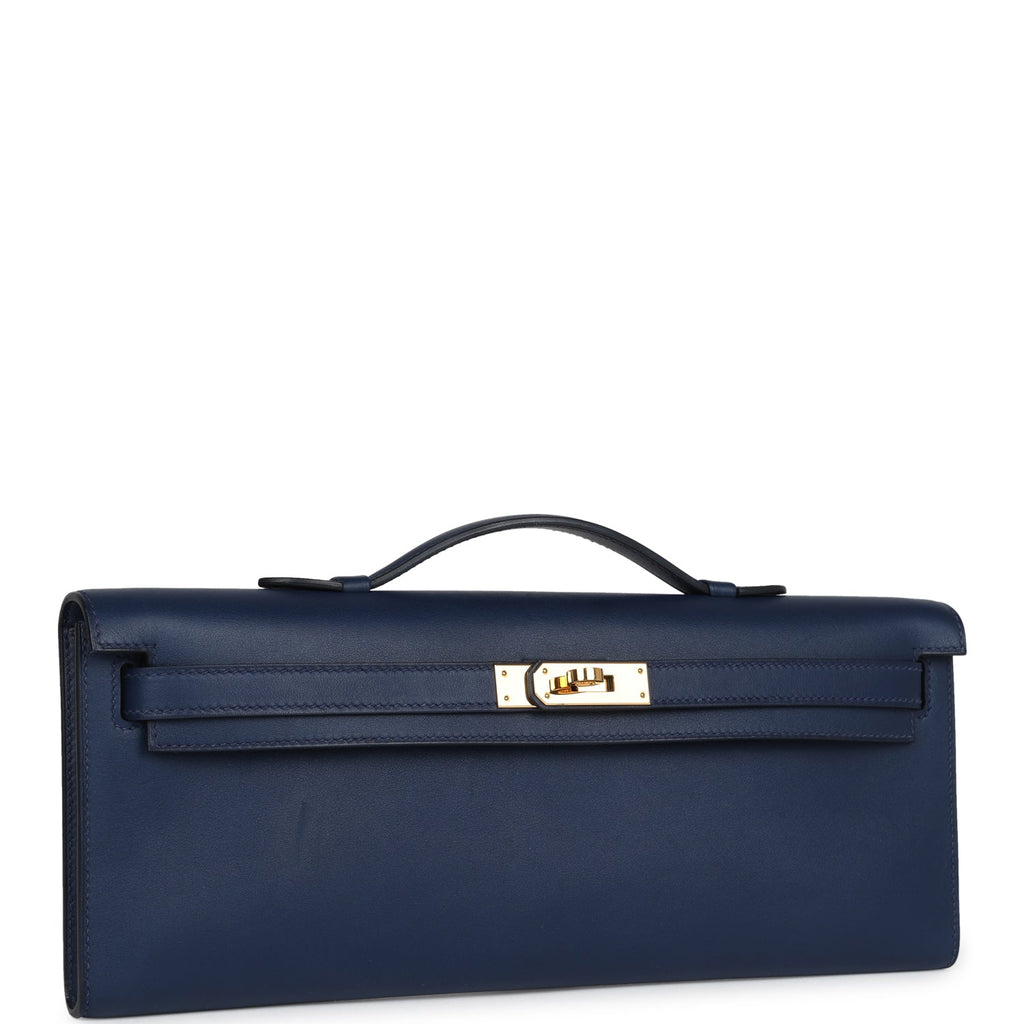 Hermes Kelly Cut Bleu Navy Swift Gold Hardware - Exclusu