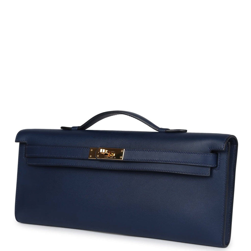 Hermes Kelly Cut Bleu Navy Swift Gold Hardware - Exclusu