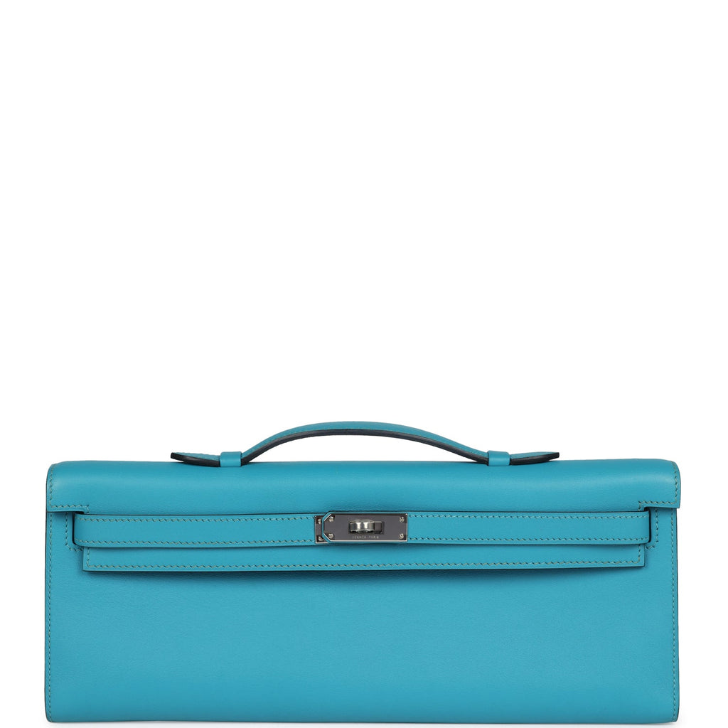 Hermes Kelly Cut Turquoise Swift Palladium Hardware - Exclusu