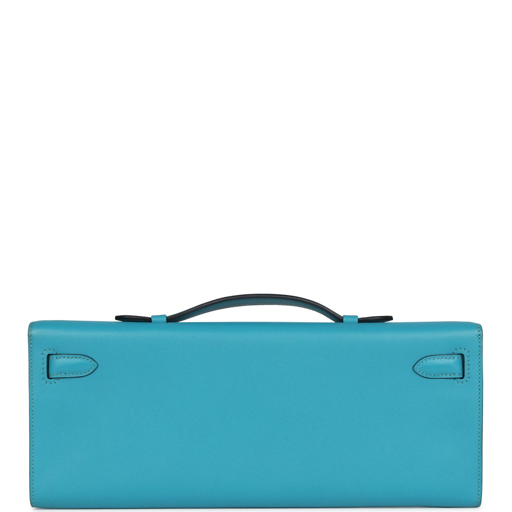 Hermes Kelly Cut Turquoise Swift Palladium Hardware - Exclusu