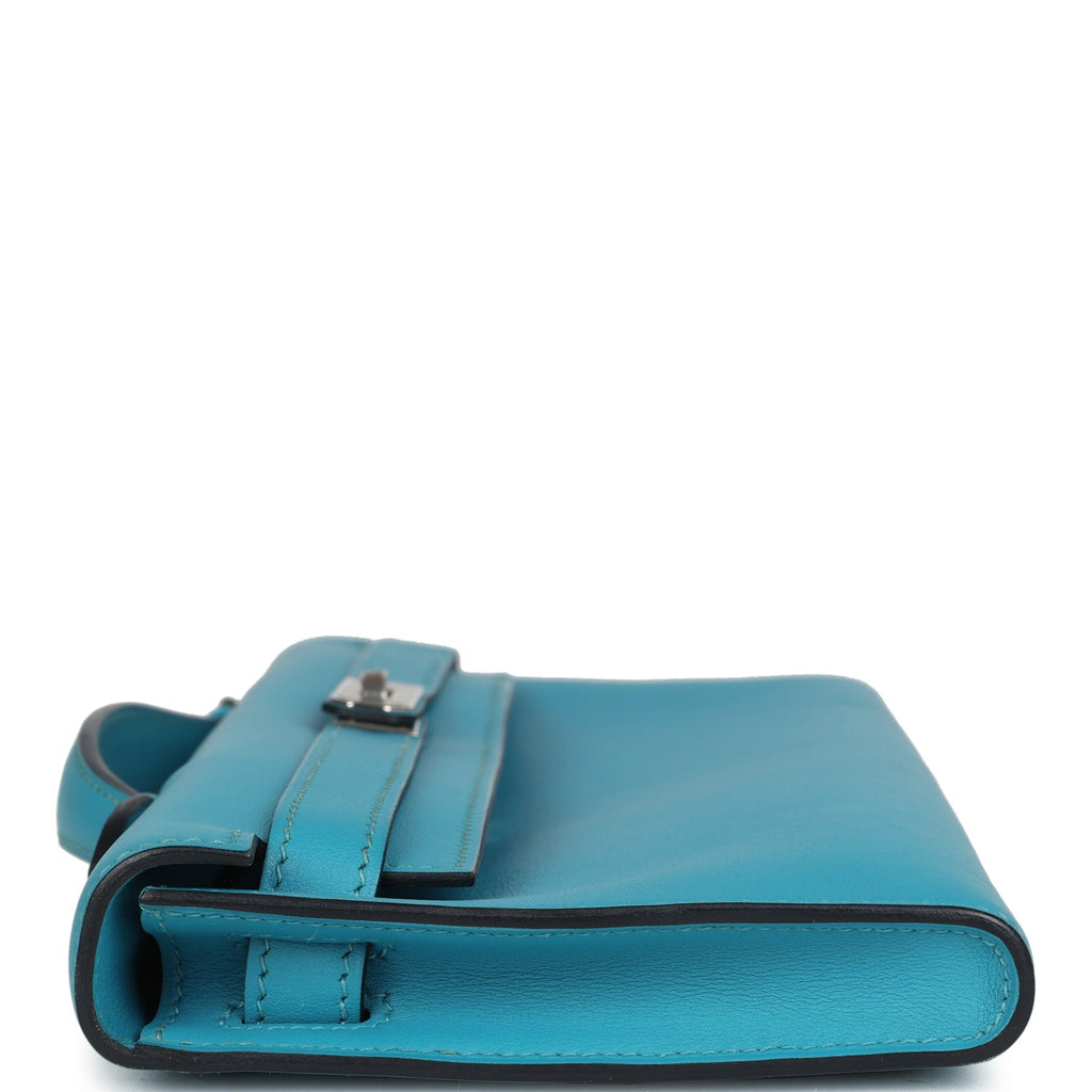 Hermes Kelly Cut Turquoise Swift Palladium Hardware - Exclusu