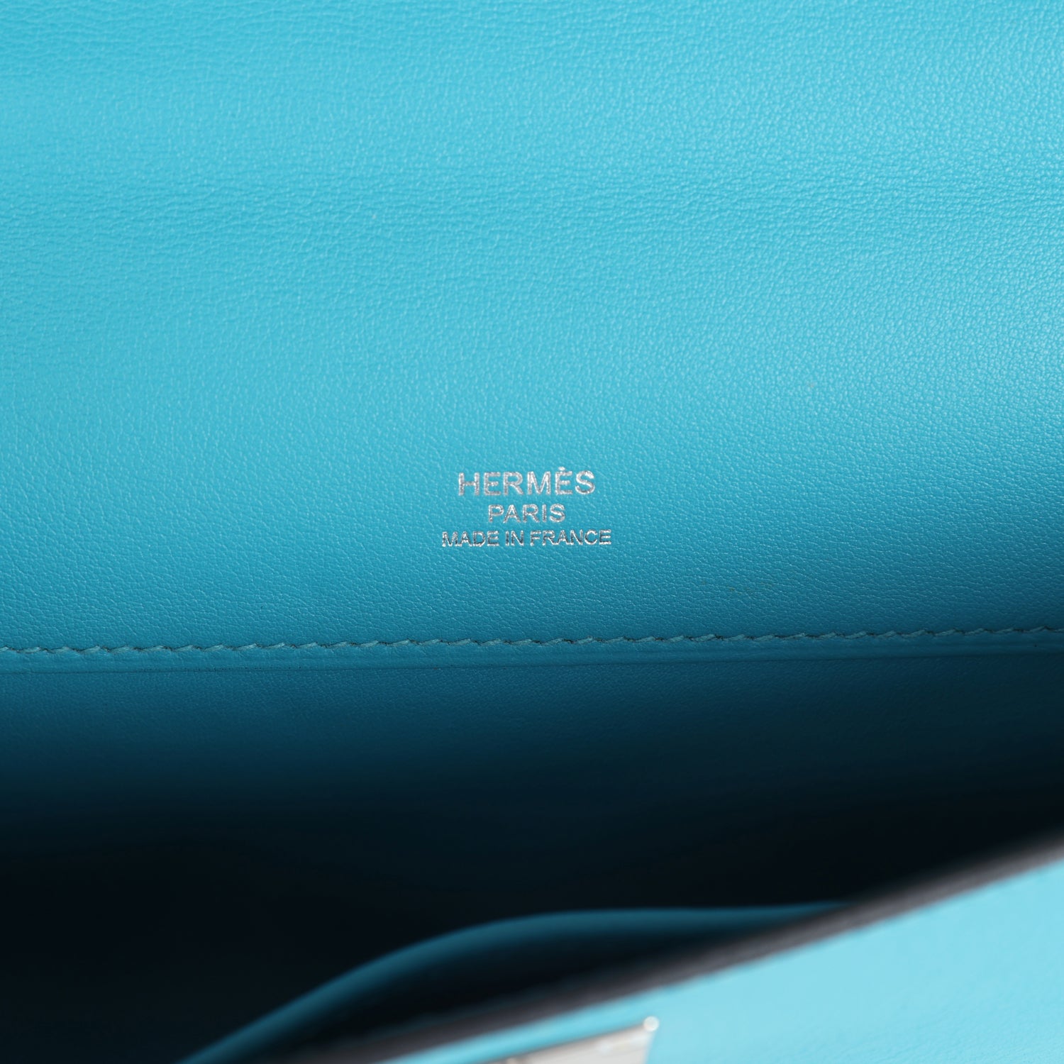 Hermes Kelly Cut Turquoise Swift Palladium Hardware - Exclusu