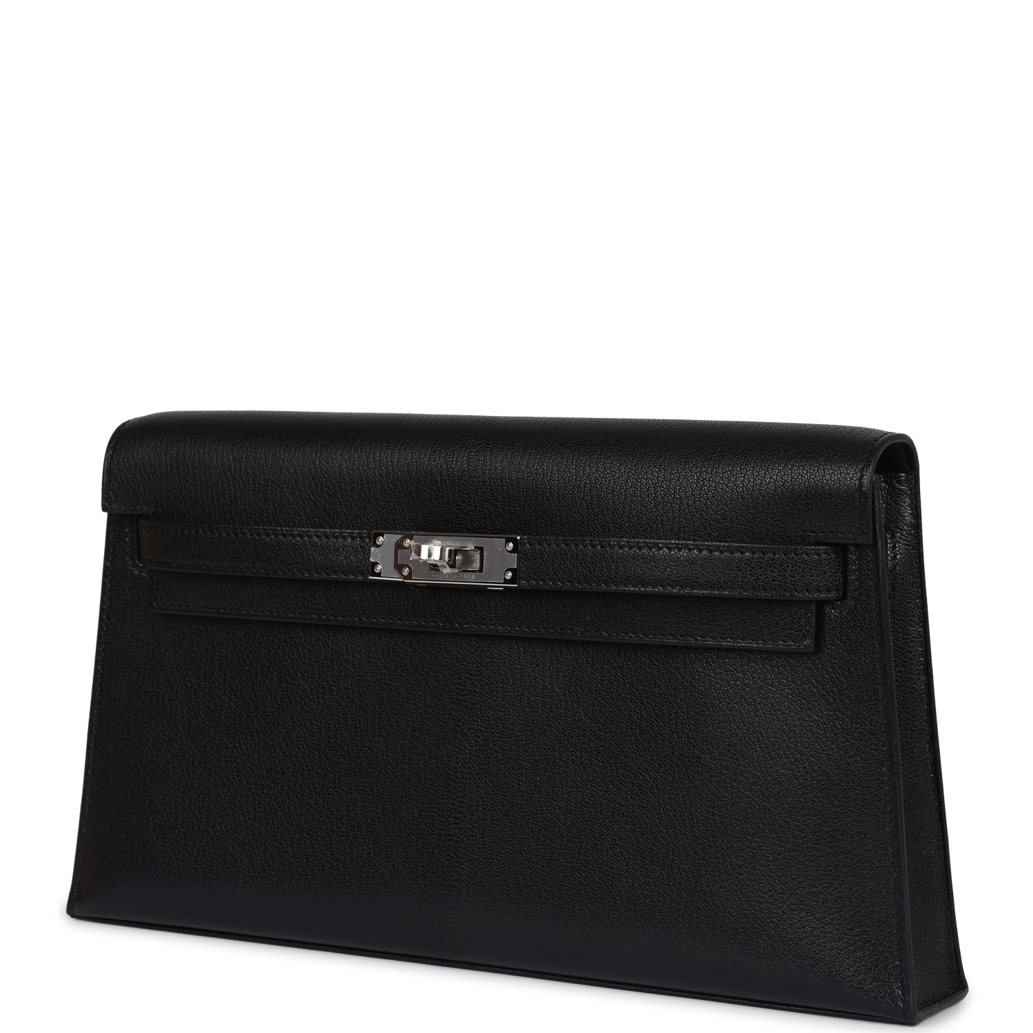 Hermes Kelly Elan Black Chevre Chamkila Palladium Hardware - Exclusu