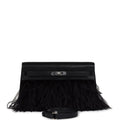 Hermes Kelly Elan Foile Chevre Chamkila and Ostrich Feather Palladium Hardware - Exclusu