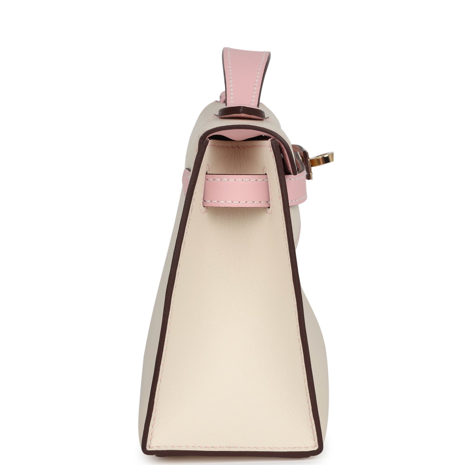 Hermes Special Order (HSS) Kelly Pochette Nata and Rose Sakura Swift Permabrass Hardware - Exclusu