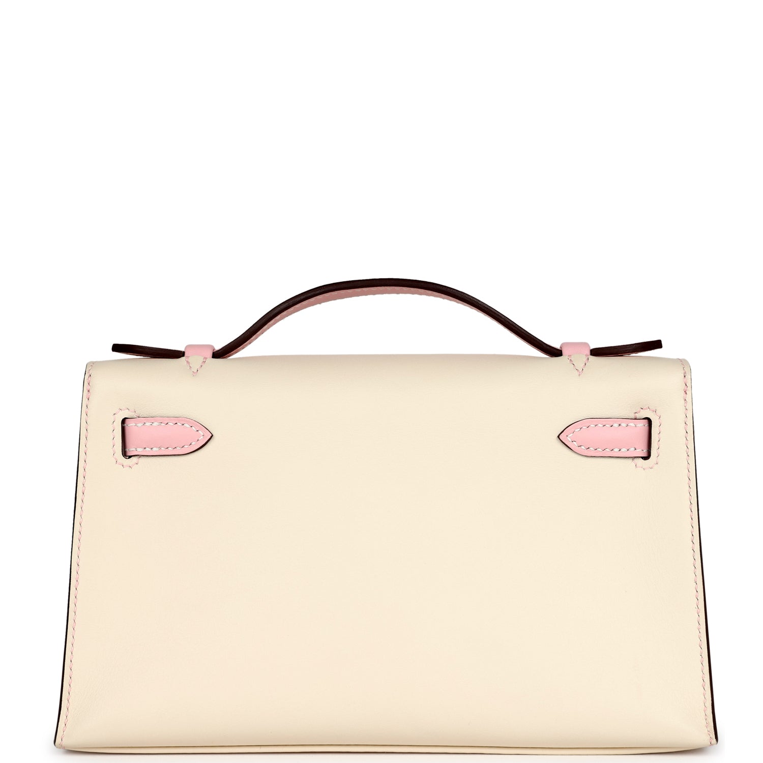 Hermes Special Order (HSS) Kelly Pochette Nata and Rose Sakura Swift Permabrass Hardware - Exclusu