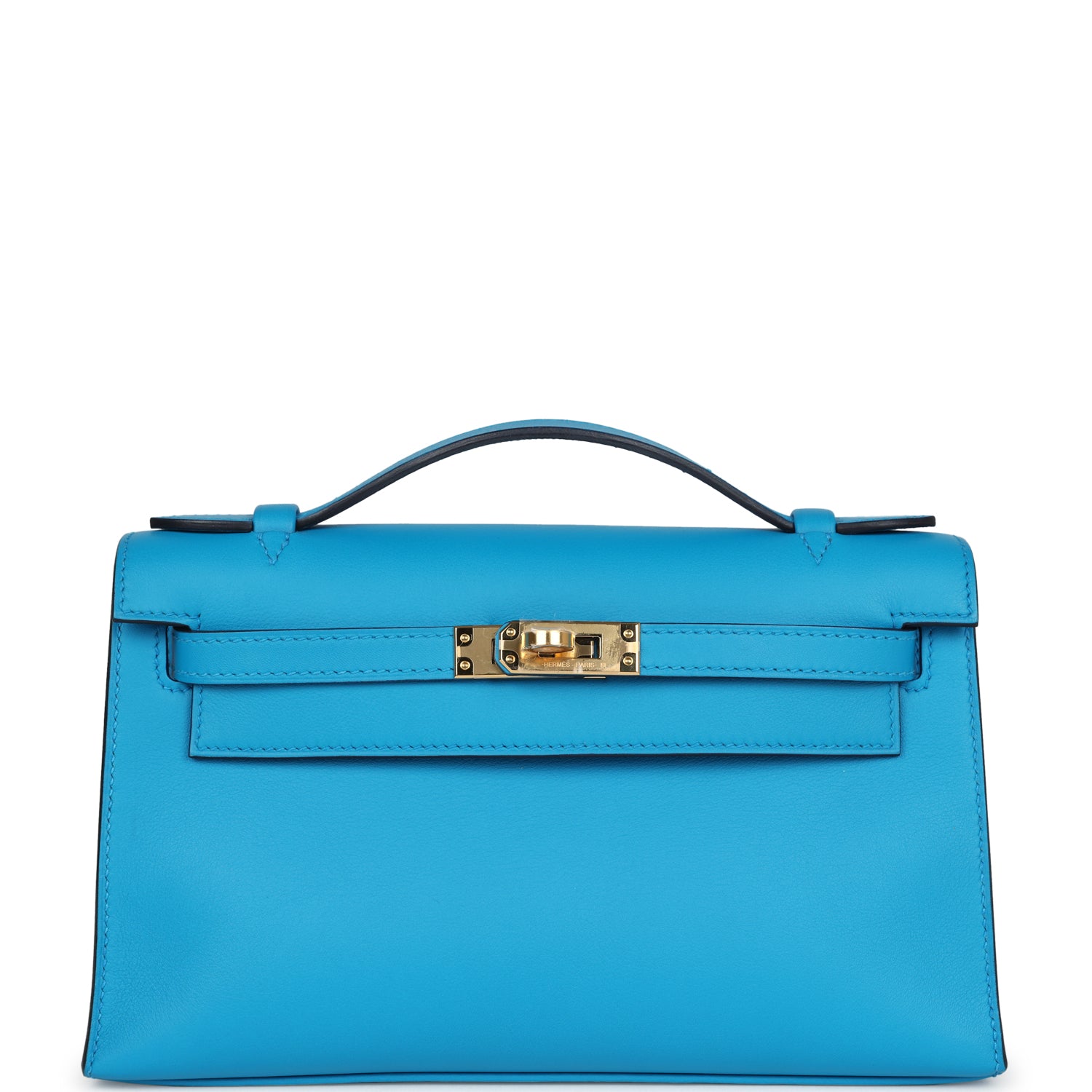 Hermes Kelly Pochette Bleu Frida Swift Gold Hardware - Exclusu