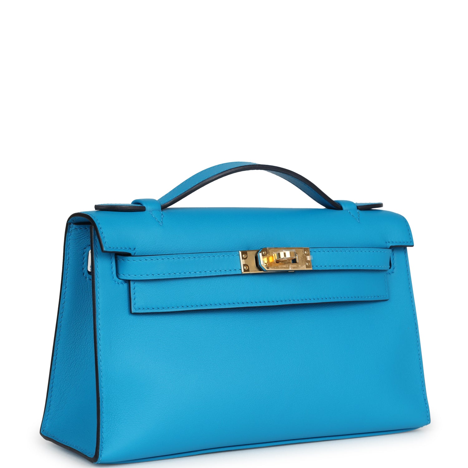 Hermes Kelly Pochette Bleu Frida Swift Gold Hardware - Exclusu
