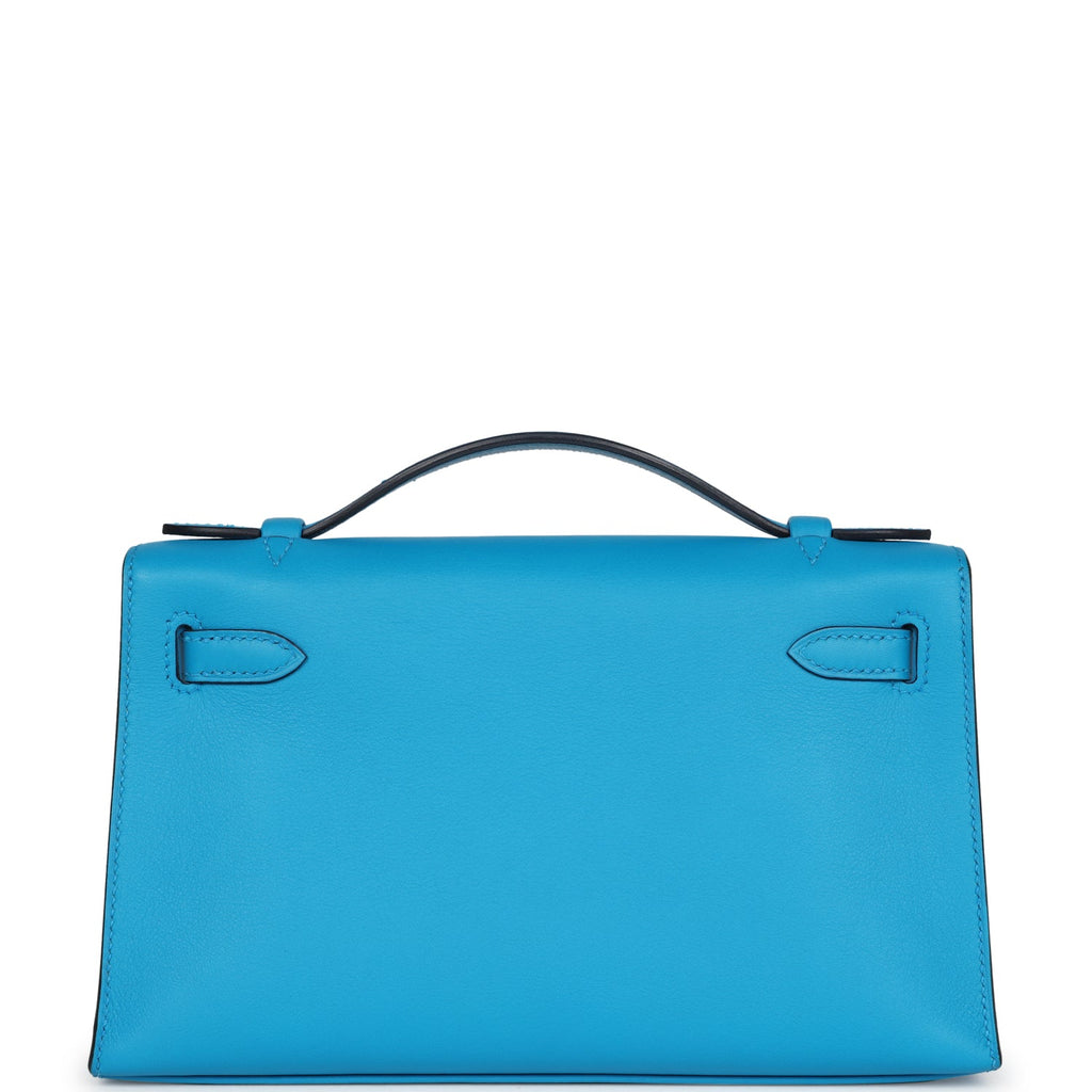 Hermes Kelly Pochette Bleu Frida Swift Gold Hardware - Exclusu