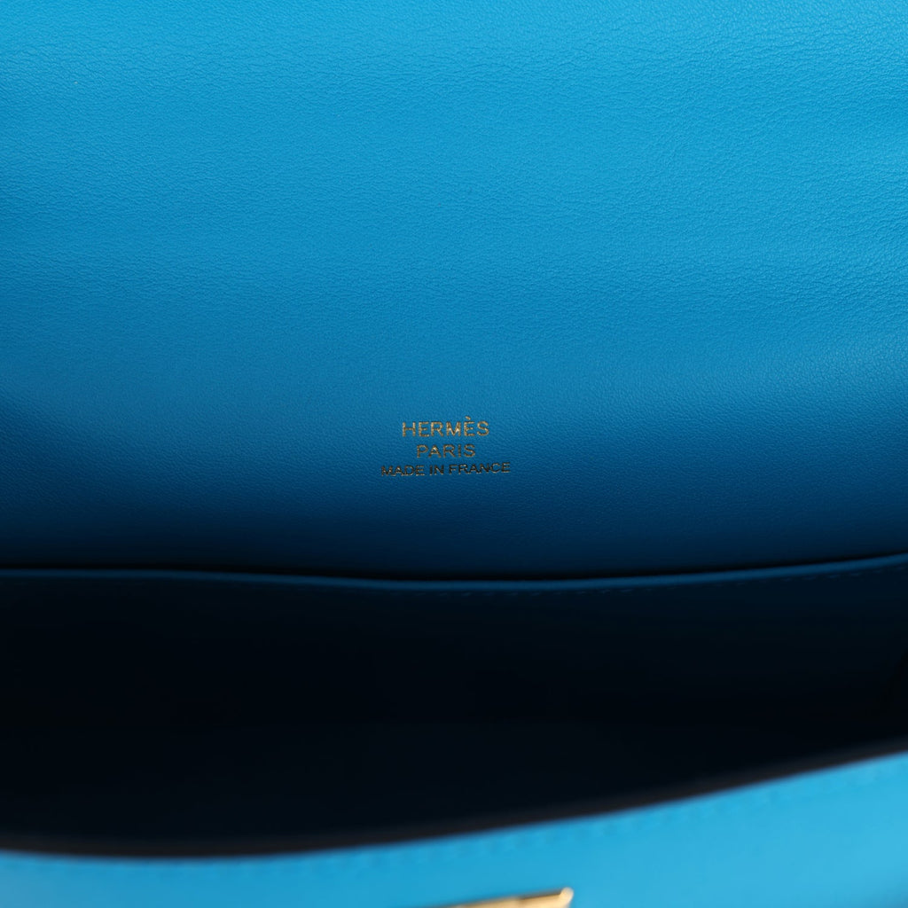 Hermes Kelly Pochette Bleu Frida Swift Gold Hardware - Exclusu
