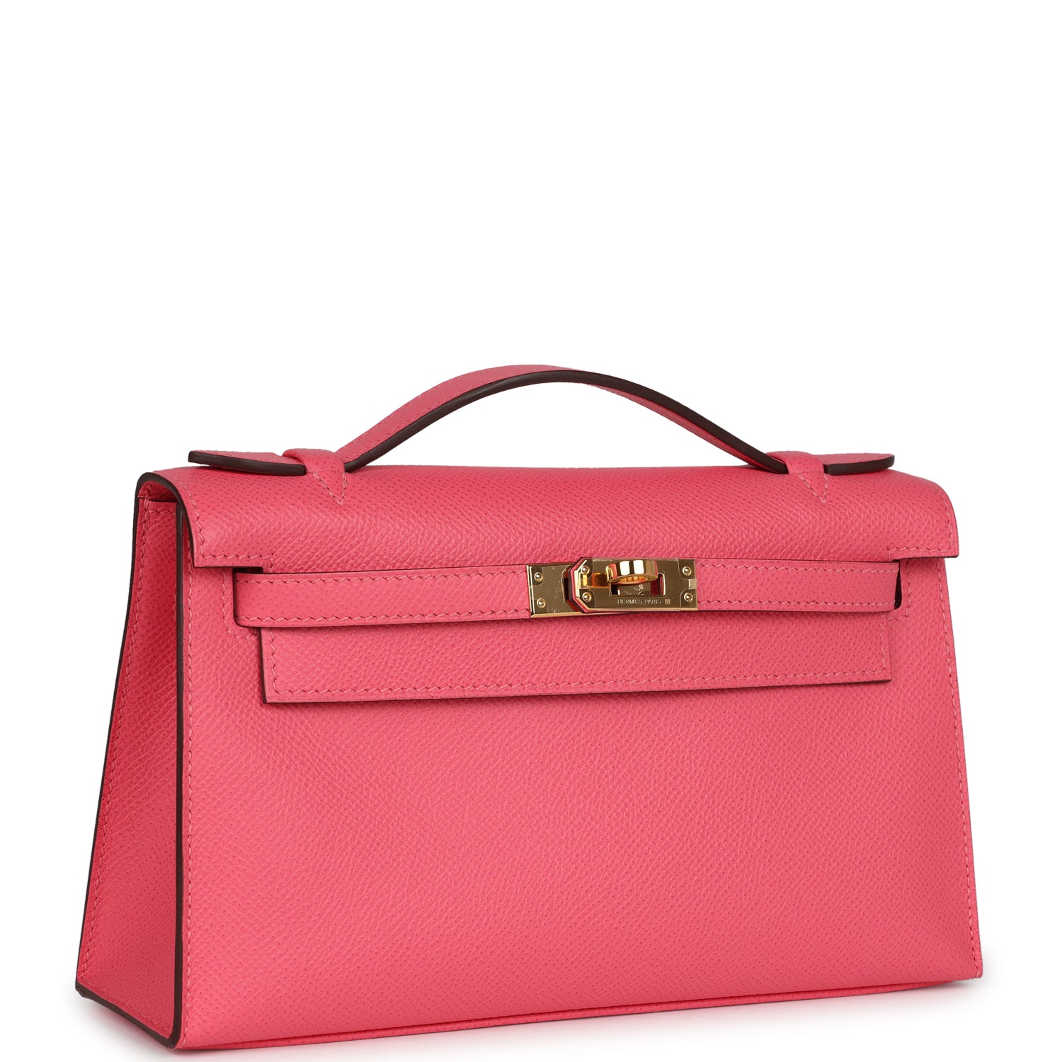 Hermes Special Order (HSS) Kelly Pochette Rose Azalee Epsom Gold Hardware - Exclusu