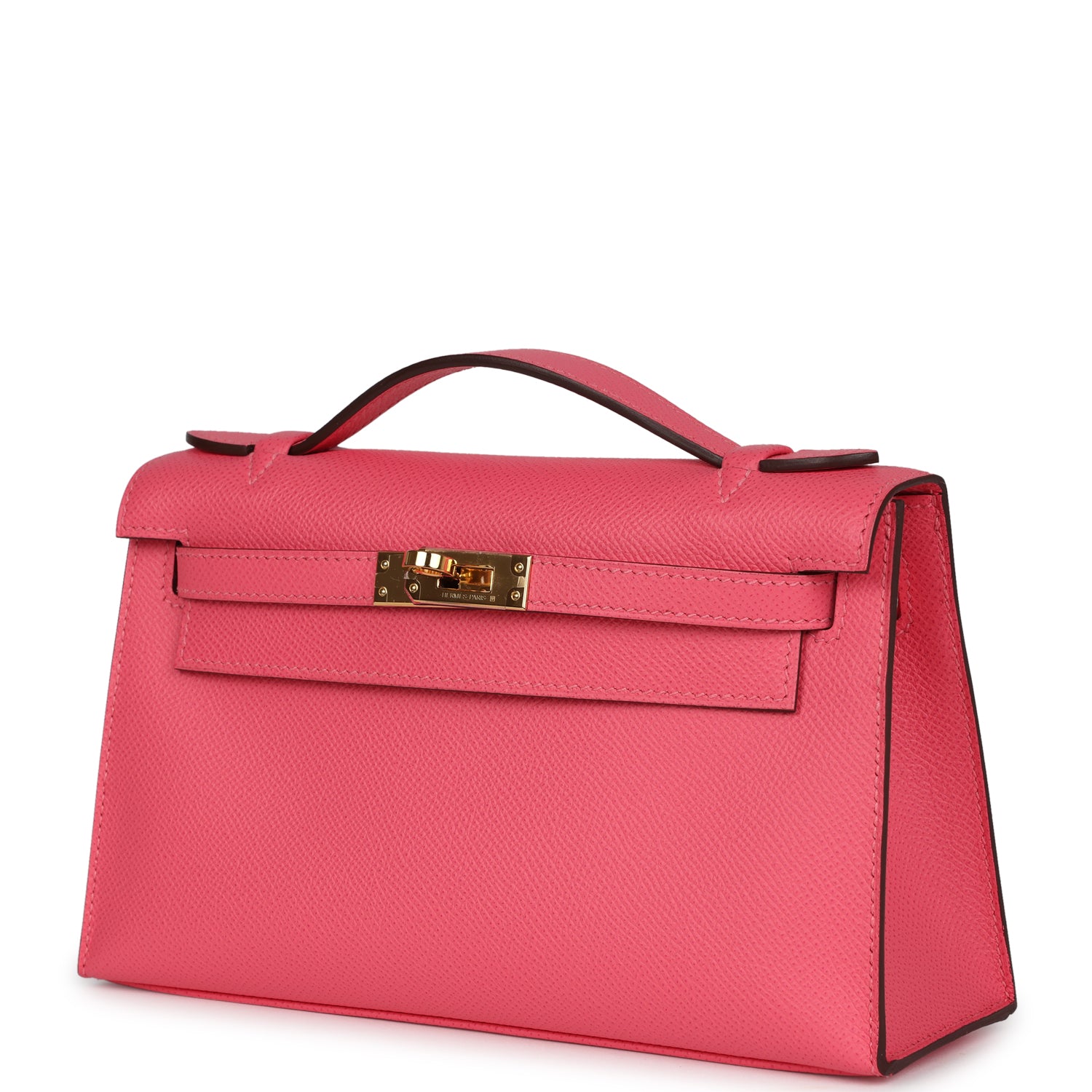Hermes Special Order (HSS) Kelly Pochette Rose Azalee Epsom Gold Hardware - Exclusu