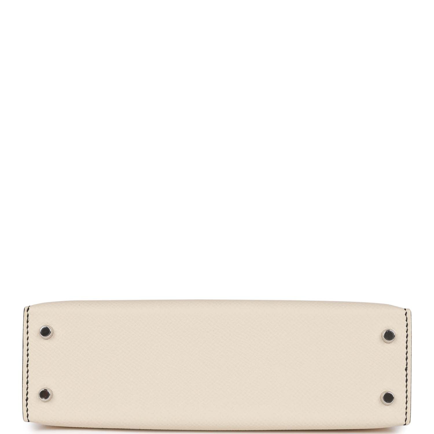 Hermes Special Order (HSS) Kelly Sellier 20 Craie and Black Epsom Palladium Hardware - Exclusu