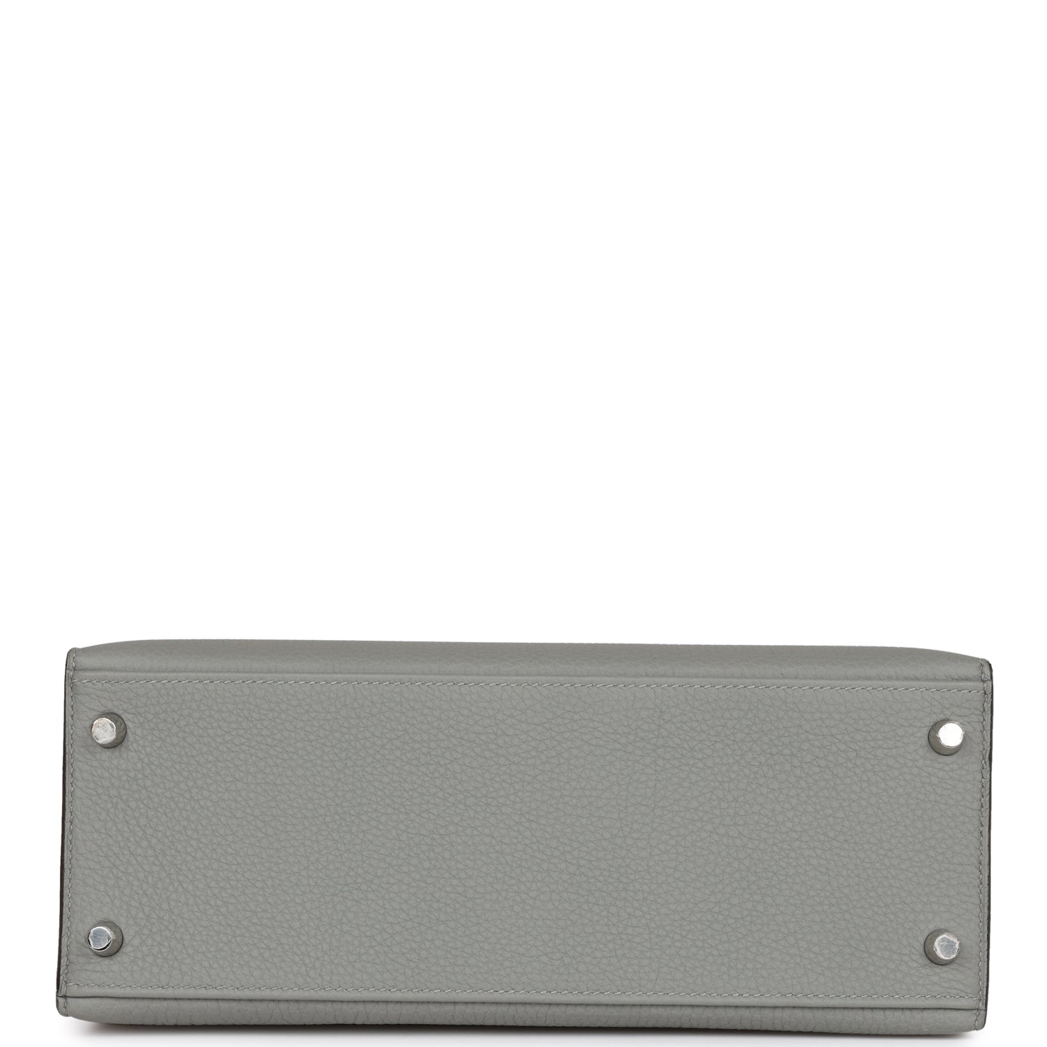 Hermes Special Order (HSS) Kelly Sellier 28 Gris Mouette Verso Togo Brushed Palladium Hardware - Exclusu
