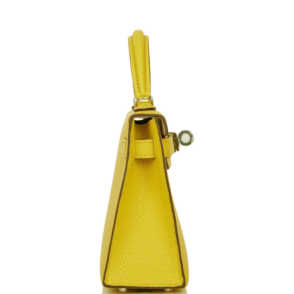 Hermes Kelly Sellier 20 Jaune de Naples Verso Chèvre Palladium Hardware - Exclusu