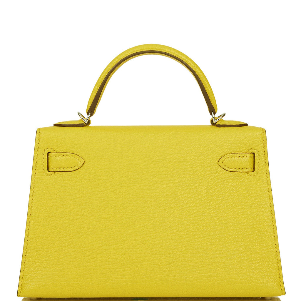 Hermes Kelly Sellier 20 Jaune de Naples Verso Chèvre Palladium Hardware - Exclusu