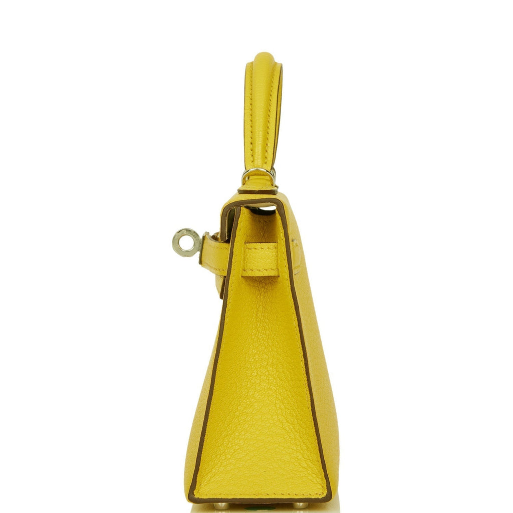 Hermes Kelly Sellier 20 Jaune de Naples Verso Chèvre Palladium Hardware - Exclusu