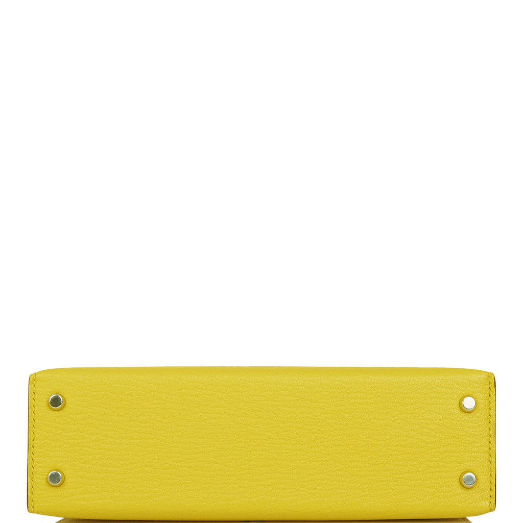 Hermes Kelly Sellier 20 Jaune de Naples Verso Chèvre Palladium Hardware - Exclusu