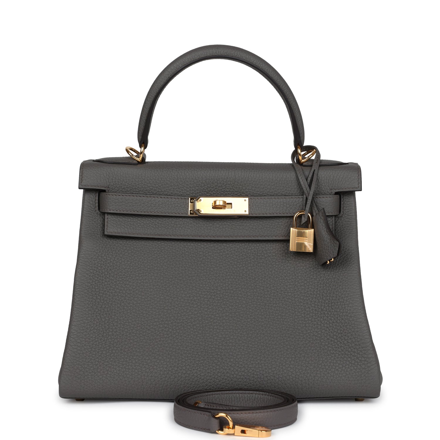 Hermes Kelly Retourne 28 Etain Togo Gold Hardware - Exclusu