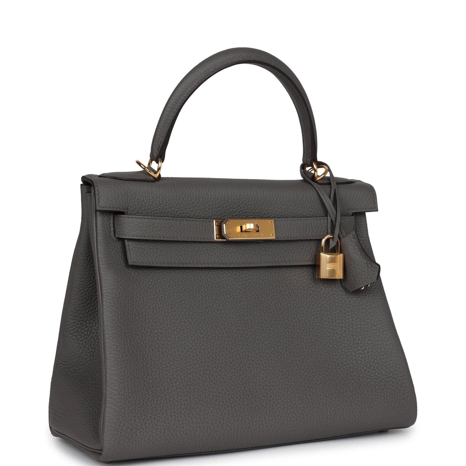 Hermes Kelly Retourne 28 Etain Togo Gold Hardware - Exclusu