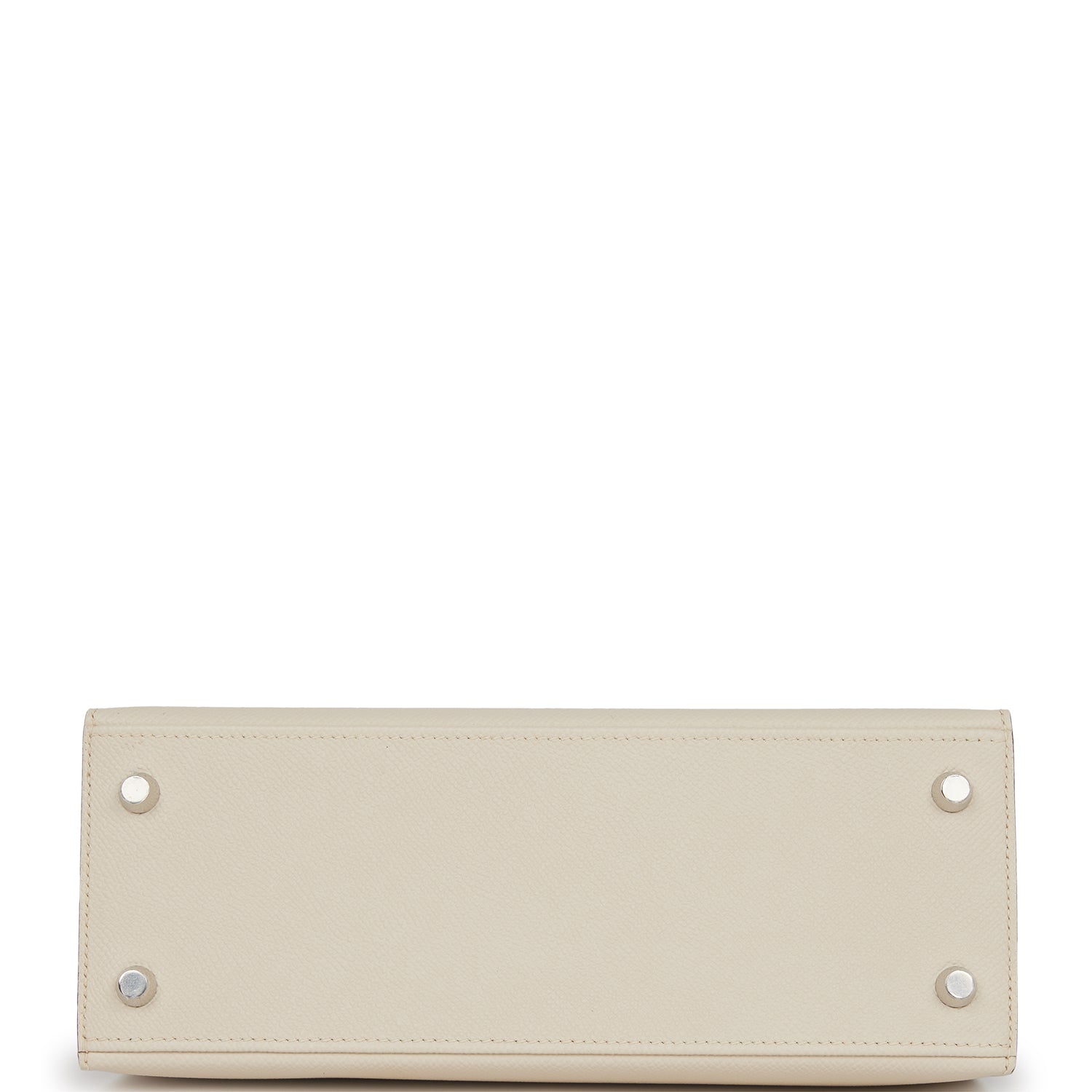 Hermes Special Order (HSS) Kelly Sellier 25 Craie and Gris Mouette Epsom Brushed Palladium Hardware - Exclusu