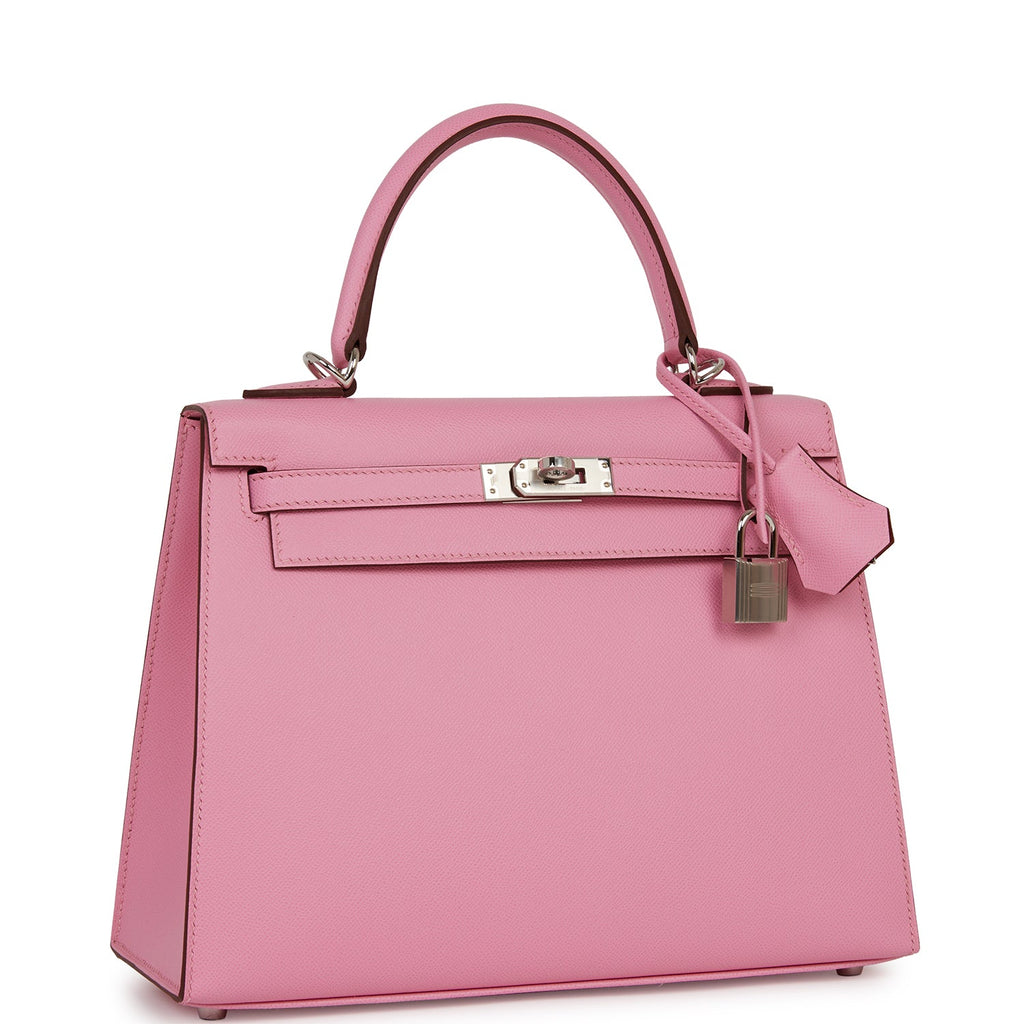 Hermes Kelly Sellier 25 Pink 5P Verso Madame Palladium Hardware - Exclusu