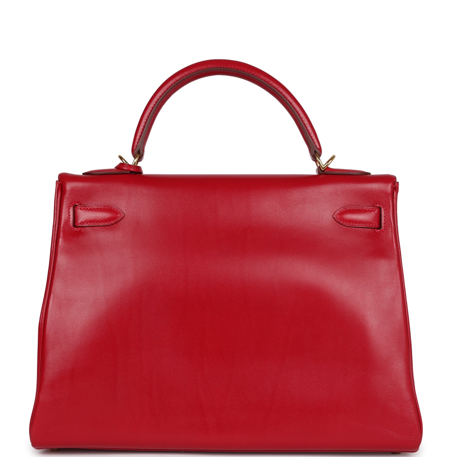 Hermes Kelly Retourne 32 Rouge Vif Tadelakt Gold Hardware - Exclusu
