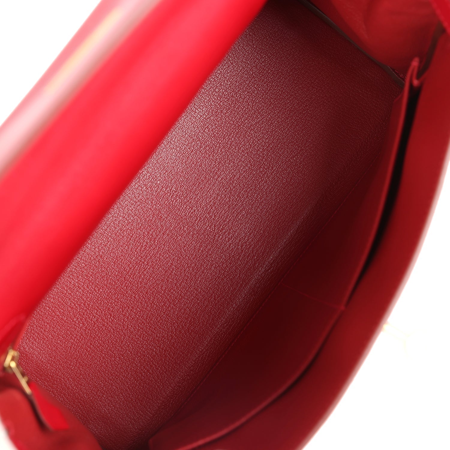Hermes Kelly Retourne 32 Rouge Vif Tadelakt Gold Hardware - Exclusu