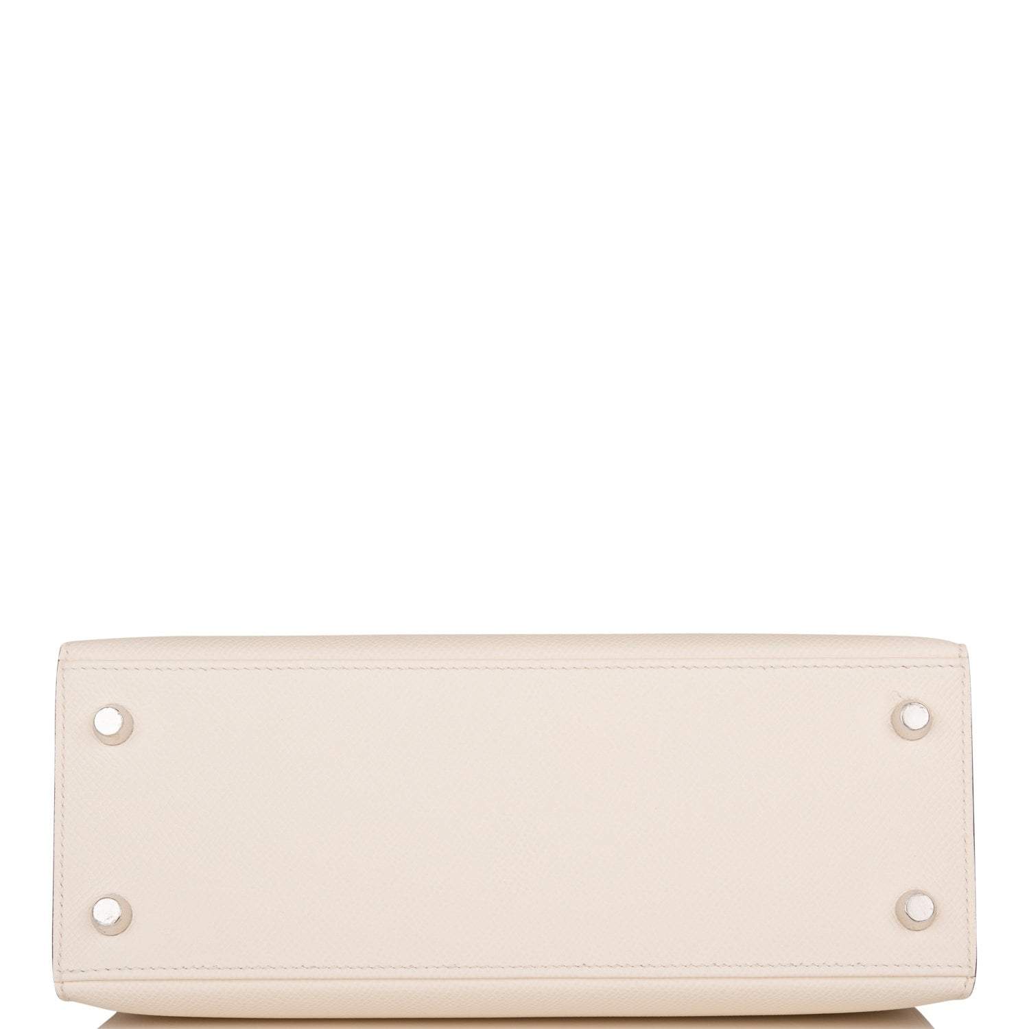 Hermes Kelly 25cm Epsom Sellier Tri-Color Nata, Jaune Poussin and Sesame Palladium Hardware