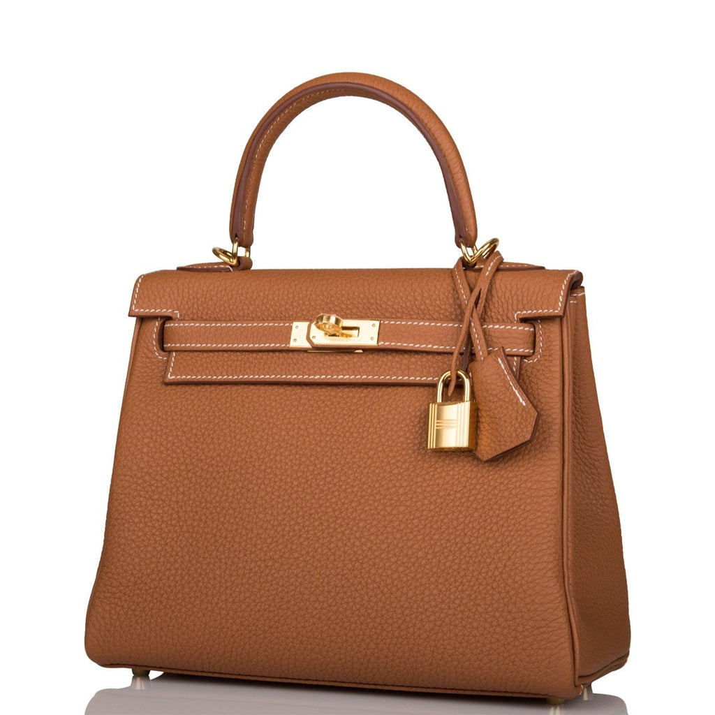 Hermes Kelly Retourne 25 Gold Togo Gold Hardware - Exclusu