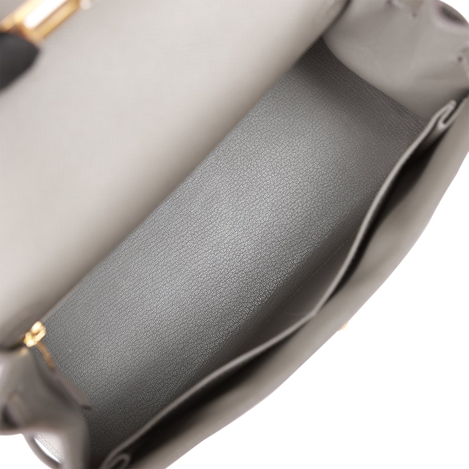 Hermes Kelly Sellier 28 Gris Meyer Epsom Gold Hardware - Exclusu