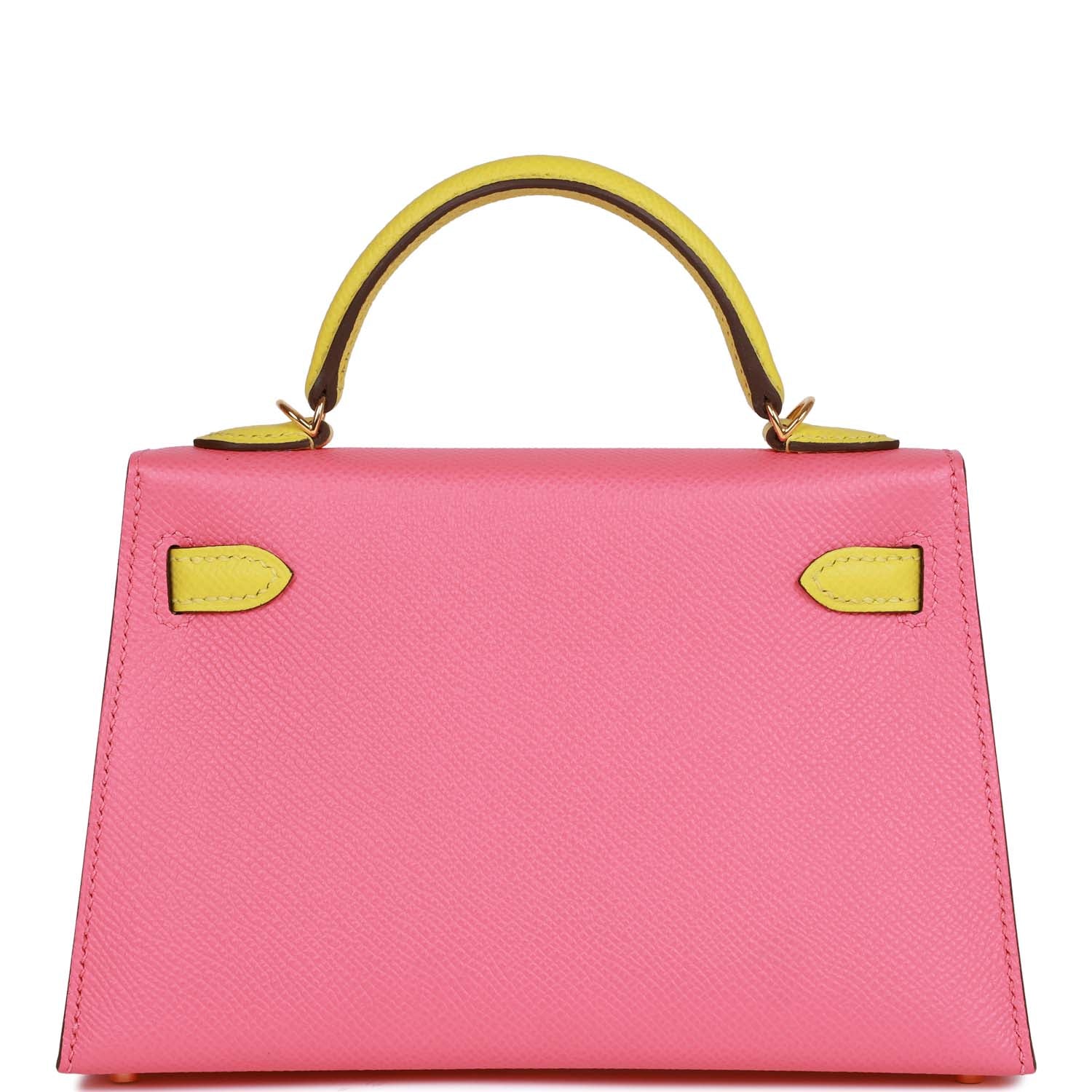 Hermes Special Order (HSS) Kelly Sellier 20 Rose Azalee and Lime Epsom Gold Hardware - Exclusu