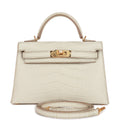 Hermes Kelly Sellier 20 Beton Matte Alligator Gold Hardware - Exclusu