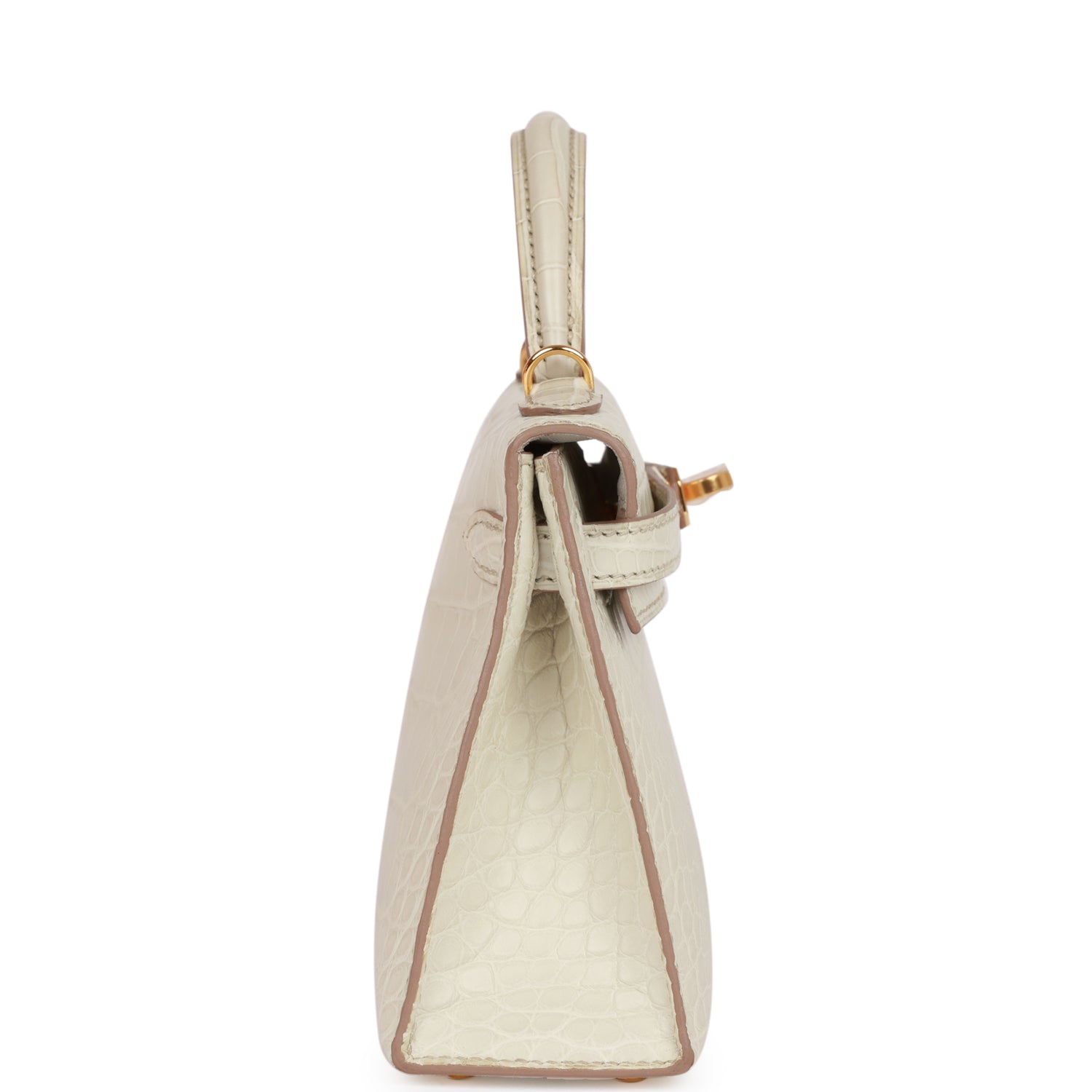 Hermes Kelly Sellier 20 Beton Matte Alligator Gold Hardware - Exclusu