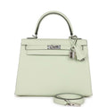 Hermes Kelly Sellier 25 Vert Fizz Epsom Palladium Hardware - Exclusu