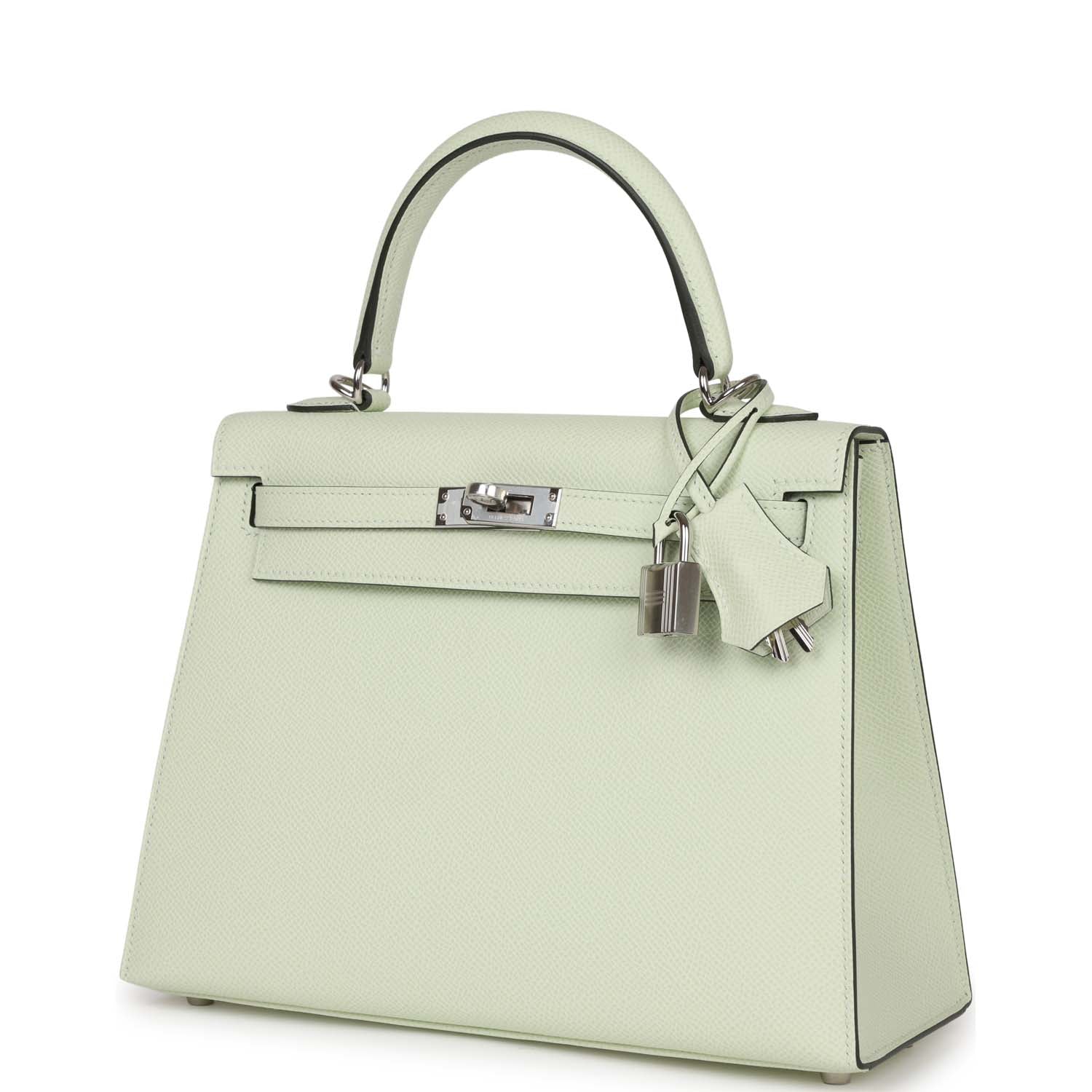 Hermes Kelly Sellier 25 Vert Fizz Epsom Palladium Hardware - Exclusu