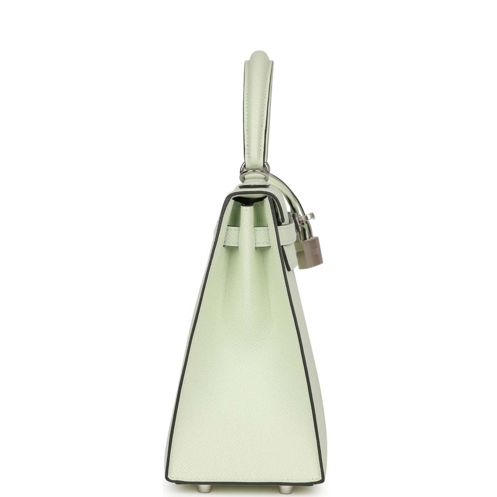 Hermes Kelly Sellier 25 Vert Fizz Epsom Palladium Hardware - Exclusu
