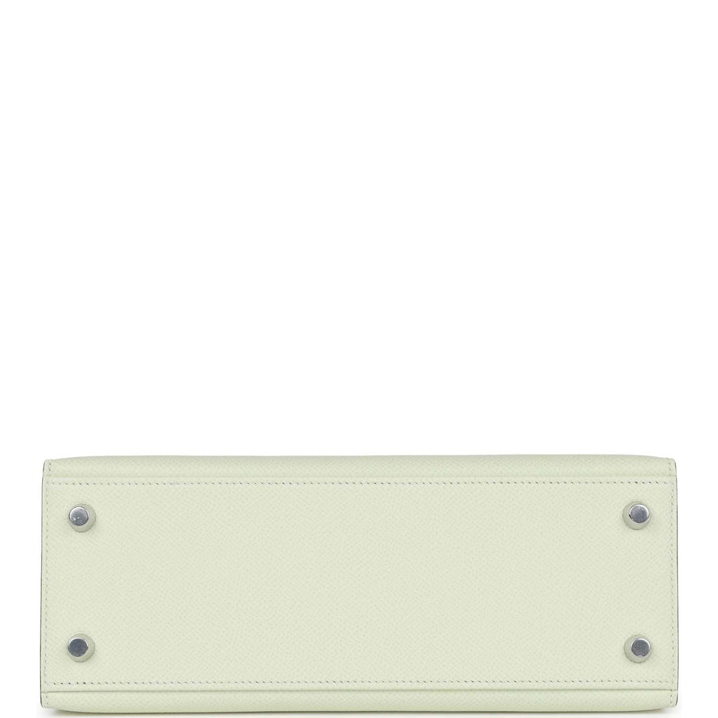 Hermes Kelly Sellier 25 Vert Fizz Epsom Palladium Hardware - Exclusu
