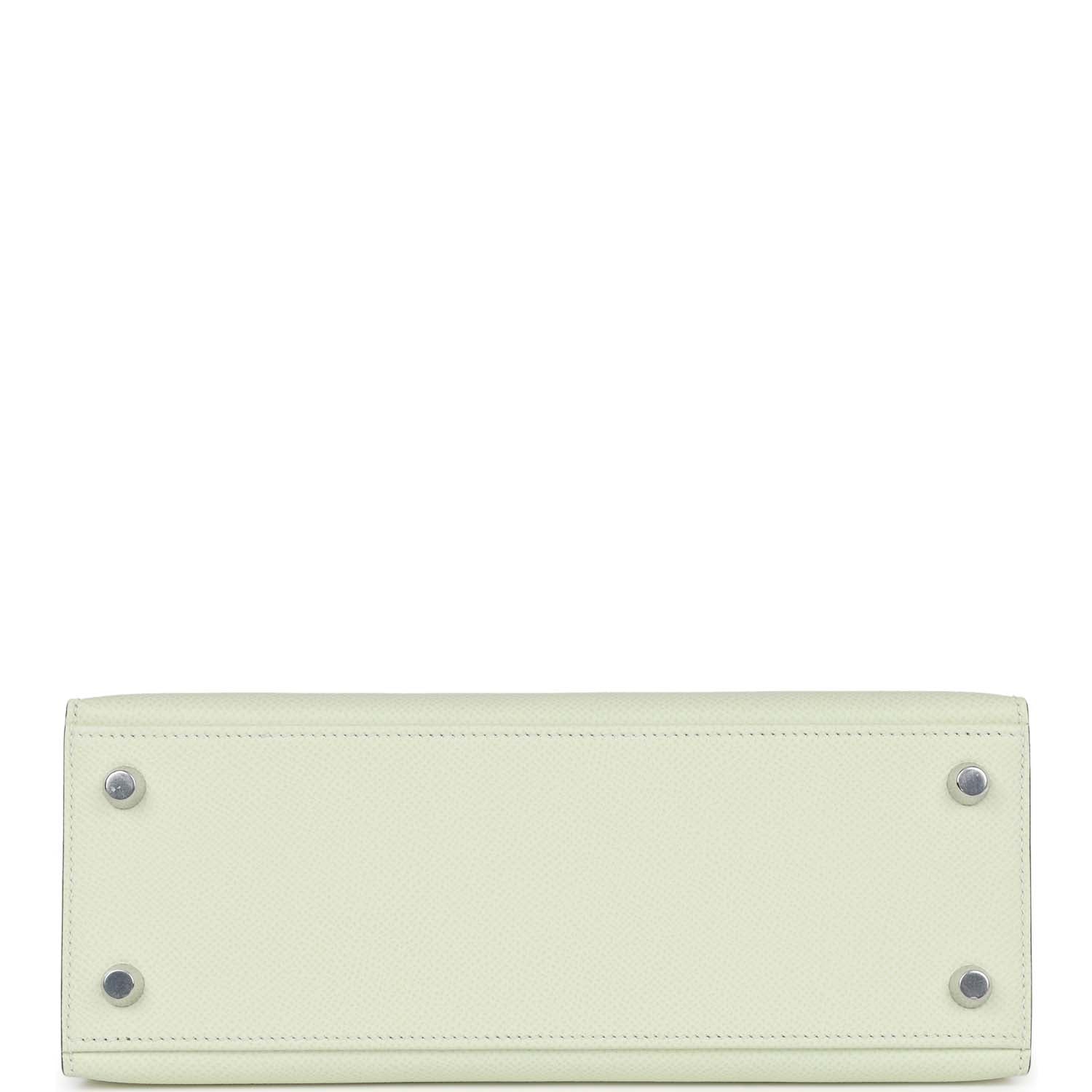 Hermes Kelly Sellier 25 Vert Fizz Epsom Palladium Hardware - Exclusu