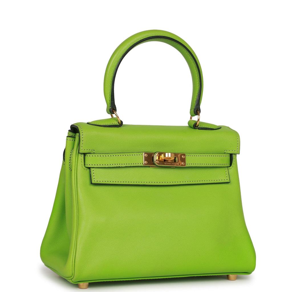 Hermes Kelly Retourne 20 Vert Cru Gulliver Gold Hardware - Exclusu