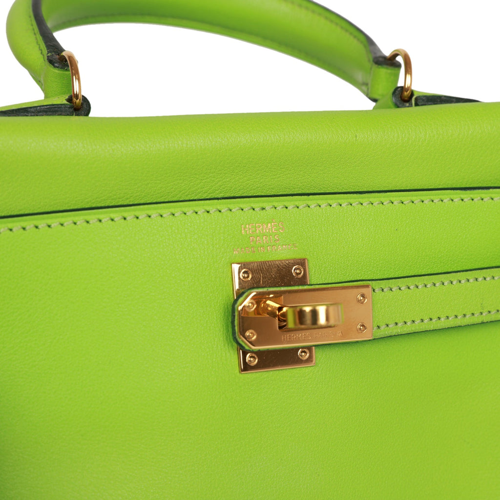 Hermes Kelly Retourne 20 Vert Cru Gulliver Gold Hardware - Exclusu