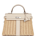 Hermes Picnic Kelly 35 Nata Swift Palladium Hardware - Exclusu