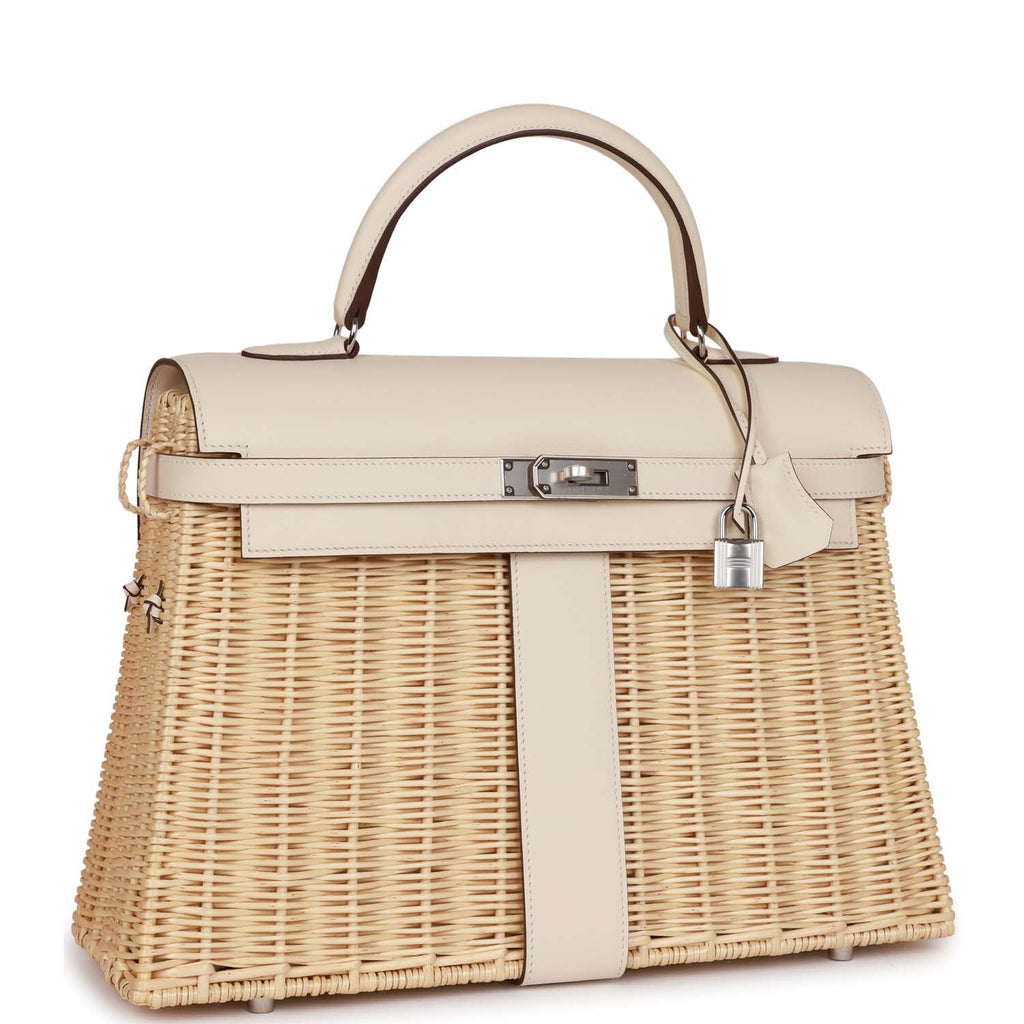 Hermes Picnic Kelly 35 Nata Swift Palladium Hardware - Exclusu