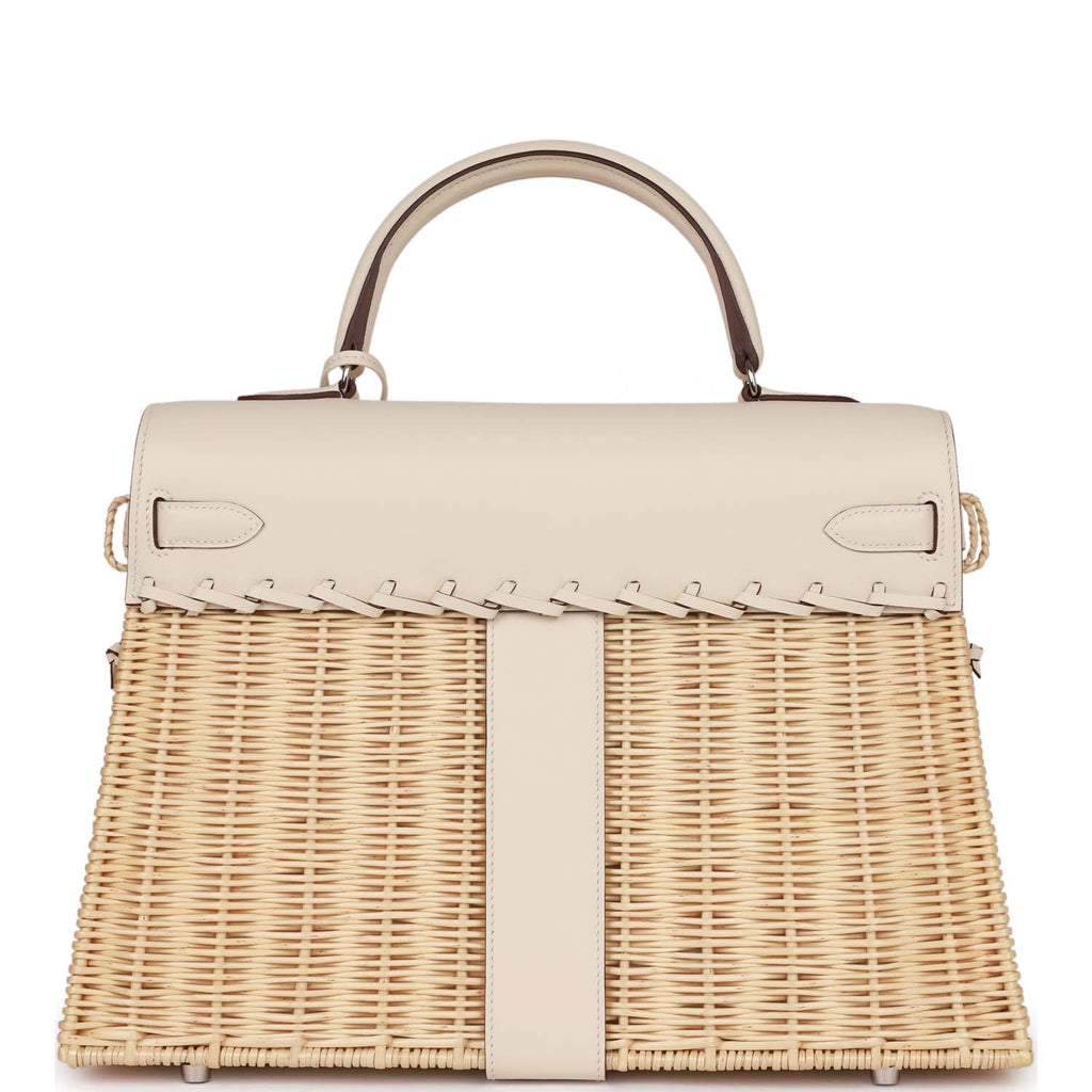 Hermes Picnic Kelly 35 Nata Swift Palladium Hardware - Exclusu